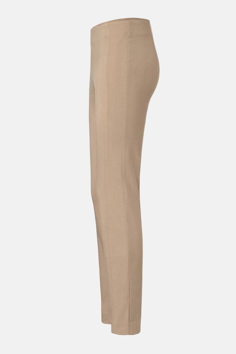 Tchibo Women  Slim Fit  Solid Trouser Pants, Khaki - Image 2